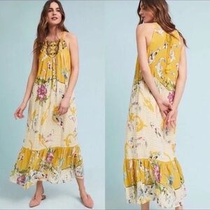Anthropologie One September Paradiso Koi Maxi Dress Blogger Fav S